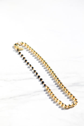 LUCIA NECKLACE- BLACK SPINEL